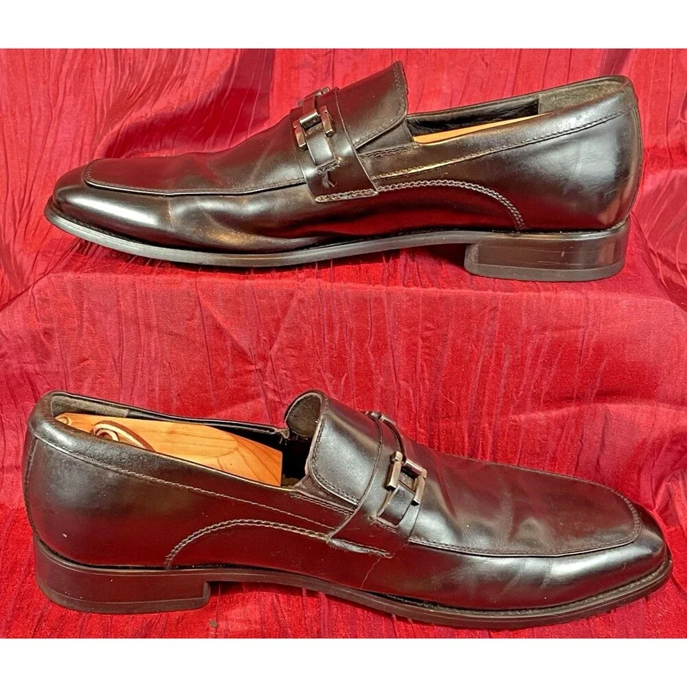 Mens Stacy Adams Black Leather Slip-on Loafer  sz 8.5M
